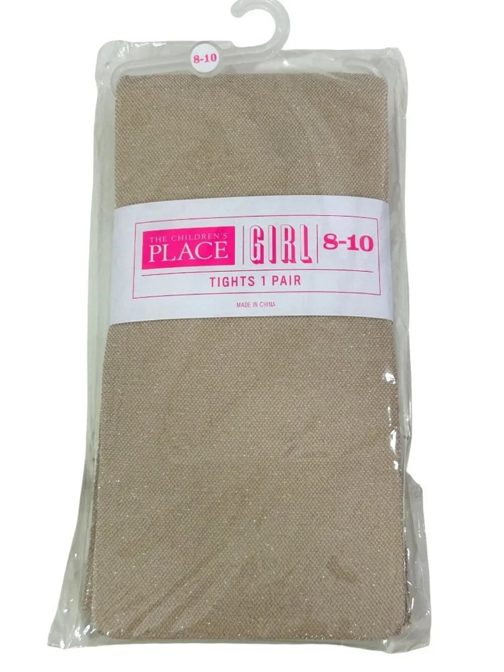 Children’s Place 5 Girls' Tights (8-10) 2-Black, 1-Beige Metallic, 2-White Lace